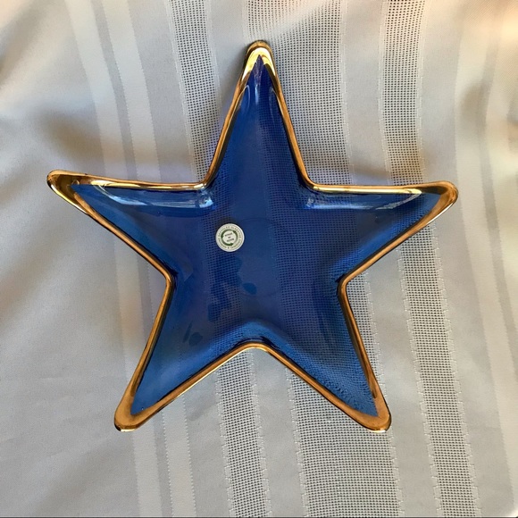 Starfish Blue Glass Dish Set of 2 - Picture 3 of 12